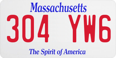 MA license plate 304YW6
