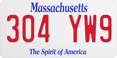 MA license plate 304YW9