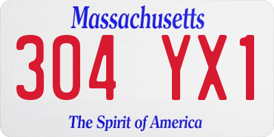 MA license plate 304YX1