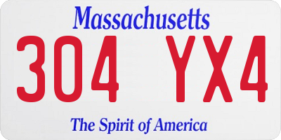 MA license plate 304YX4