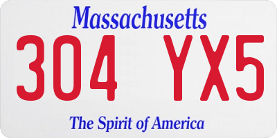 MA license plate 304YX5