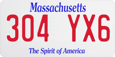 MA license plate 304YX6