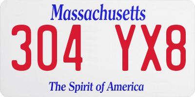 MA license plate 304YX8