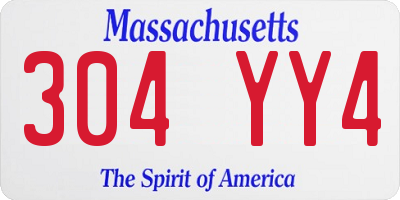 MA license plate 304YY4