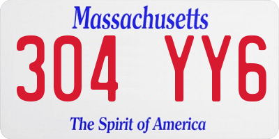 MA license plate 304YY6