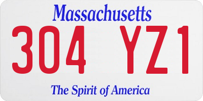 MA license plate 304YZ1