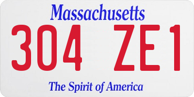 MA license plate 304ZE1