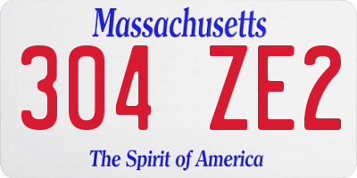 MA license plate 304ZE2