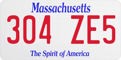 MA license plate 304ZE5