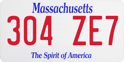 MA license plate 304ZE7