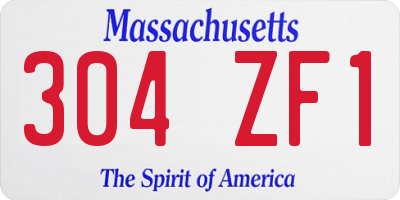 MA license plate 304ZF1