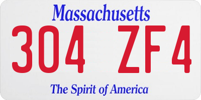 MA license plate 304ZF4