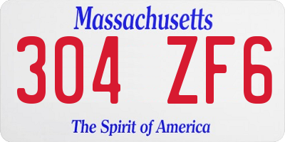 MA license plate 304ZF6