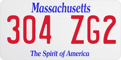 MA license plate 304ZG2
