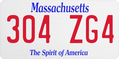 MA license plate 304ZG4