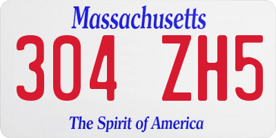 MA license plate 304ZH5