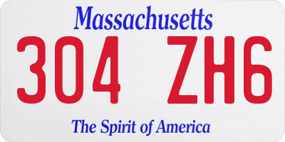 MA license plate 304ZH6