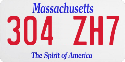 MA license plate 304ZH7