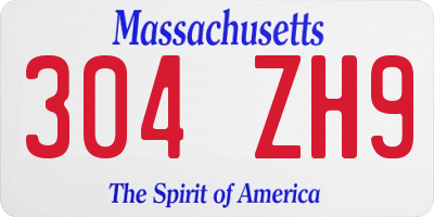 MA license plate 304ZH9