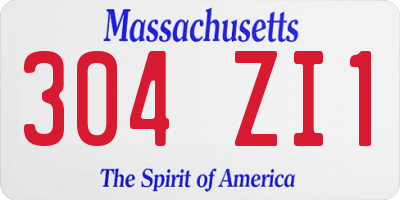 MA license plate 304ZI1