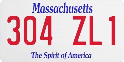 MA license plate 304ZL1
