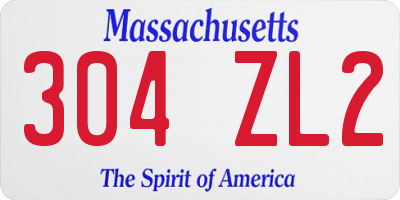 MA license plate 304ZL2