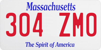MA license plate 304ZM0