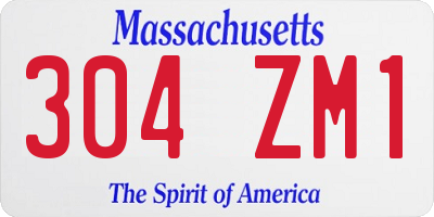 MA license plate 304ZM1