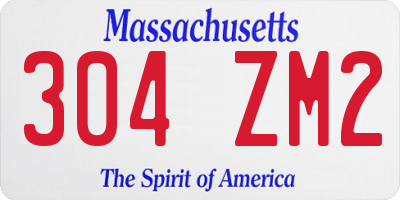MA license plate 304ZM2