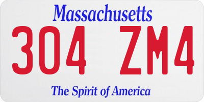 MA license plate 304ZM4