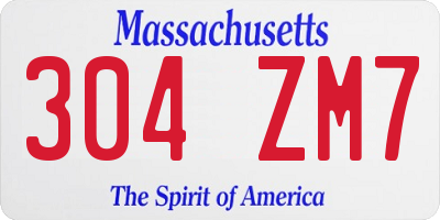 MA license plate 304ZM7