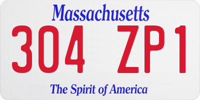 MA license plate 304ZP1
