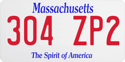 MA license plate 304ZP2