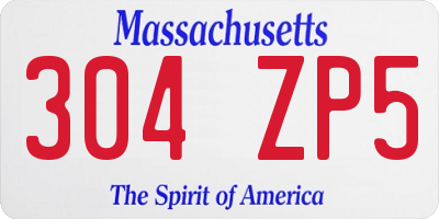 MA license plate 304ZP5