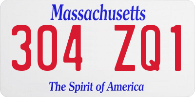 MA license plate 304ZQ1
