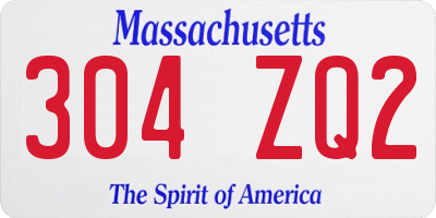 MA license plate 304ZQ2