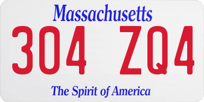 MA license plate 304ZQ4