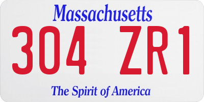 MA license plate 304ZR1