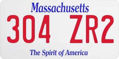 MA license plate 304ZR2
