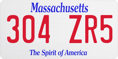MA license plate 304ZR5
