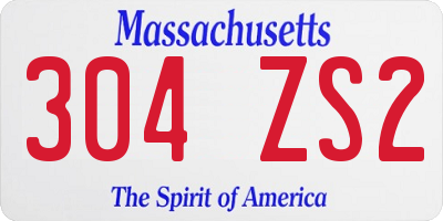 MA license plate 304ZS2