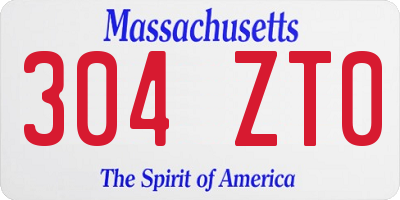 MA license plate 304ZT0