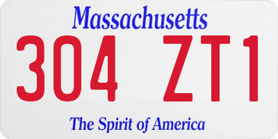 MA license plate 304ZT1