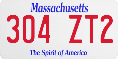 MA license plate 304ZT2