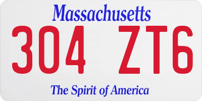 MA license plate 304ZT6