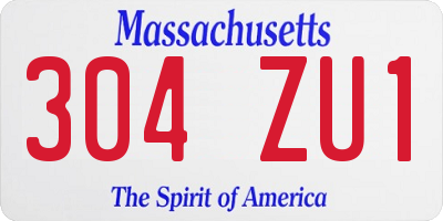 MA license plate 304ZU1