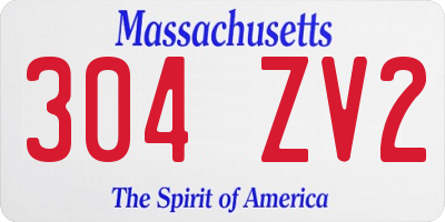 MA license plate 304ZV2