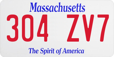 MA license plate 304ZV7