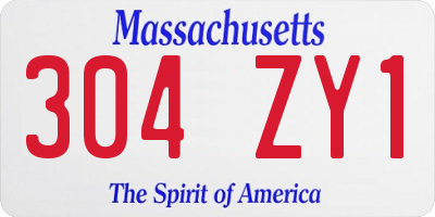 MA license plate 304ZY1
