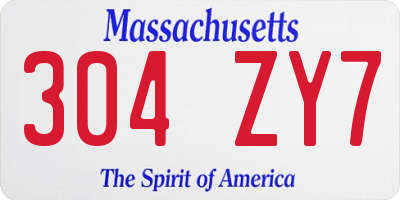 MA license plate 304ZY7